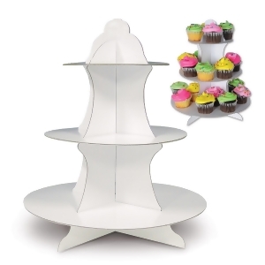 Club Pack of 12 Celebration Display 3-tier Round Snacks and Cupcake Stands 13.5 - All