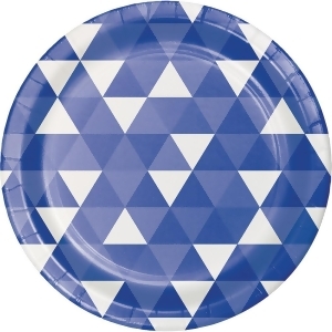 Club Pack of 96 Cobalt Blue and White Fractal Designed Dinner Plate 8.8 - All