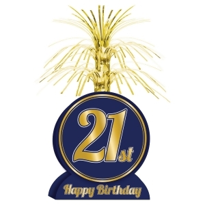 Club Pack of 12 Violet Blue 21st Happy Birthday Waterfall Centerpieces 13 - All