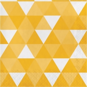 Club Pack of 192 Yellow and White Fractal Disposable Luncheon Napkin 6.5 - All