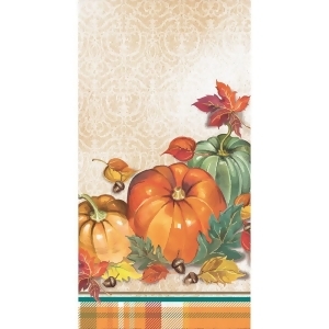 Brown and Green Pumpkin Printed Thanksgiving Decorative Guest Towel 16 - All