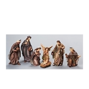 7-Piece Earth-Tone Religious Nativity Christmas Figure Set - All