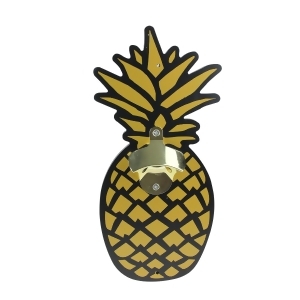 12 Black and Gold Pineapple Tropical Wall Mounted Bottle Opener - All