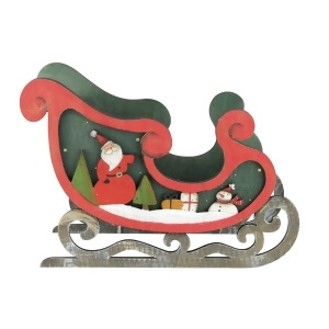 10 Wooden Santa Claus and Snowman Decorative Table Top Christmas Sleigh - All