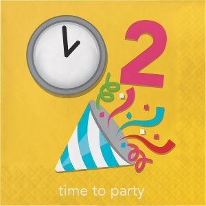 Club Pack of 192 Multi-Colored Time to Party Themed Luncheon Disposable Napkins 6.5 - All