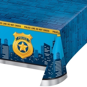 Pack of 6 Dark Blue and Yellow Police Theme Plastic Table Cover All Over Print 16.25 - All