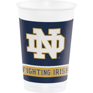 Pack of 96 Blue and Yellow University of Notre Dame Logo Fighting Irish Printed Party Cups 20 oz. - All