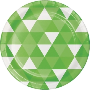 Club Pack of 96 Fresh Lime and White Fractal Designed Luncheon Plates 6.8 - All