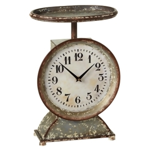32 Rustic Distressed Galvanized Metal Decorative Scale Desk Clock - All