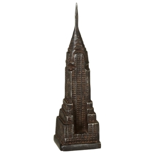13.75 Black Distressed Cast Iron Empire State Building Door Stopper - All