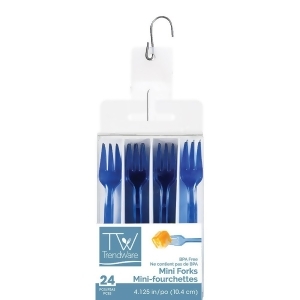Club Pack of 144 Translucent Blue Bpa Disposable Mini Forks 4 - All