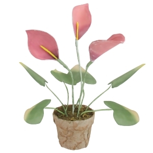 19 Pink and Green Artificial Decorative Calla Lily Plant - All