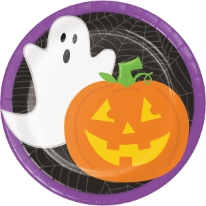 Pack of 96 Jack-O-Lantern Ghost Halloween Disposable Party Luncheon Plate 6.75 - All