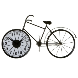 32 Decorative Rustic Ivory and Black Bicycle Sculpture Numeral Desk Clock - All
