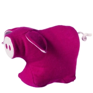 Set of 2 Magenta Pink and Medium White Fabric Pig Shaped Door Stoppers 10 - All