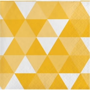 Club Pack of 192 School Bus Yellow and White Fractal Beverage Disposable Napkins 5 - All