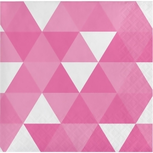 Club Pack of 192 Candy Pink and White Fractal Beverage Disposable Napkins 5 - All