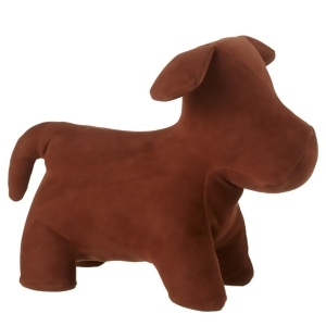 Set of 2 Cinnamon Brown Standing Faux Suede Dog Door Stoppers 11.25 - All