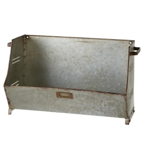 Set of 2 Country Rustic Galvanized Wall Mounted Storage Bin Organizer 22 - All