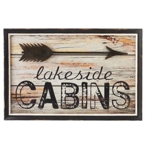 Brown and Black Lakeside Cabins Wordings Printed Square Wall Art 24 - All