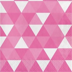 Club Pack of 192 Candy Pink and White Fractal Luncheon Disposable Napkins 6.5 - All