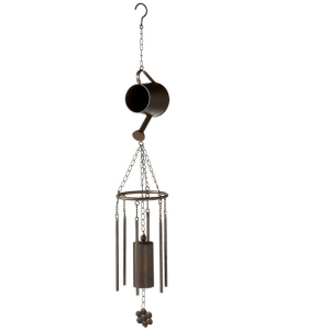 Set of 6 Rusted Brown Decorative Watering Cab Wind Chime with Chimes 30 - All