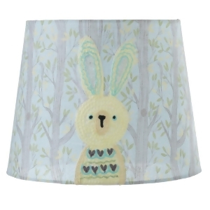 Blue and Yellow Embroidered Rabbit in Forest Designed Lamp Shade 10 - All