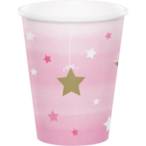 Club Pack of 96 Pink and White Decorative One Little Star Hot Cold Cups 5.6 - All