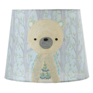 Blue and Yellow Embroidered Bear in Forest Designed Lamp Shade 10 - All