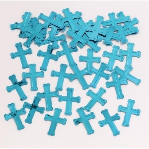Club Pack of 12 Blue Religious Cross Celebration Confetti Sprinkle 4 - All