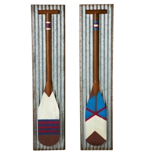 Set of 2 Assorted Gray and Brown Layered Oar Designed Wall Decor 36 - All
