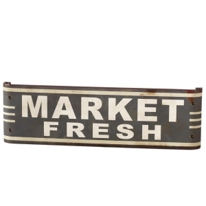 Set of 2 Brown and White Vintage Market Fresh Curve Wall Sign 22.87 - All