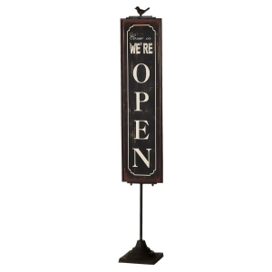 49 Black and White Vintage Double Sided Open and Closed Signs on Stand - All