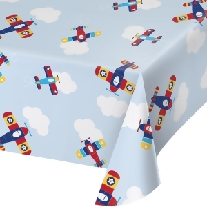 Club Pack of 6 Red and Blue Little Flyer Airplane Printed Table Cover 102 - All