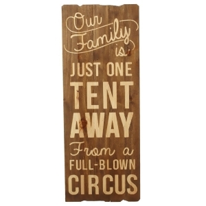Set of 2 Brown and Ivory Rustic Family Circus Engraved Wooden Wall Art 32.5 - All