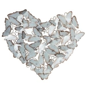 Set of 2 Blue Layered Butterfly Themed Heart Shape Wall Decor 18 - All