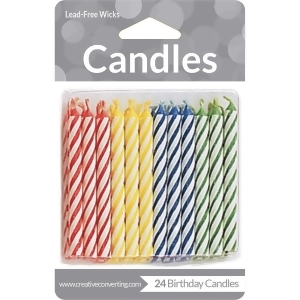 Club Pack of 288 Multi-color Stripped Pattern Candle Primaries 3.7 - All
