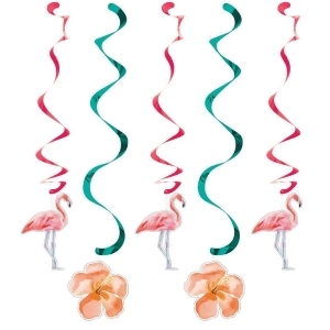 Club Pack of 30 Blue and Pink Flamingo Dizzy Dangler Hanging Party Decorations 10.25 - All