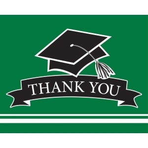 Club Pack of 75 Green and Black School Spirit Thank You Note 9.2 - All
