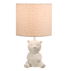 Set of 2 Orange and Cream White Decorative Bear Accent Resin Lamp 13 - All