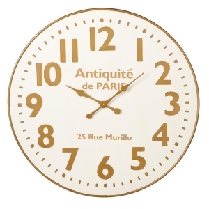 White and Gold Mdf Designed Wall Clock Decorated with Antiquite De Paris 36 - All