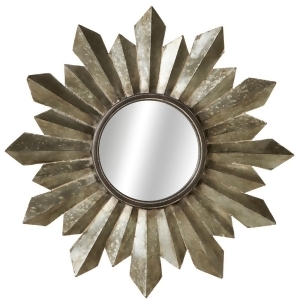 28 Galvanized Sunburst Antique Style Decorative Round Wall Mirror - All