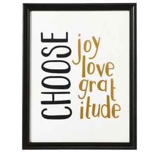 Pack of 4 Black and White Choose Joy Love Gratitude Printed Framed Wall Decor 14 - All
