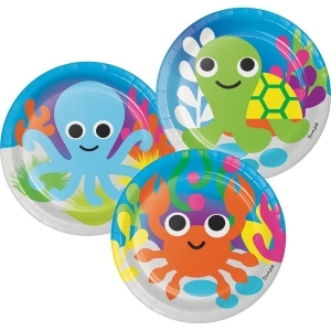 Club Pack of 120 Multicolored Sea Animals Disposable Party Luncheon Plates 6.75 - All