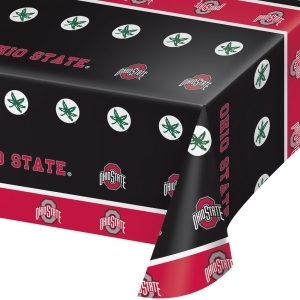 Club Pack of 12 Red and Black Ohio State University Disposable Tablecovers 14.5 - All