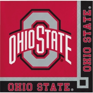Club Pack of 240 Red and Black Ohio State University Disposable Beverage Napkins 5 - All