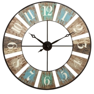 36 White and Brown Antique Style Round Analog Weathered Wall Clock - All
