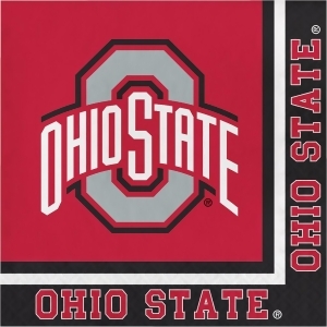 Club Pack of 240 Red and Black Ohio State University Disposable Luncheon Napkins 6.5 - All