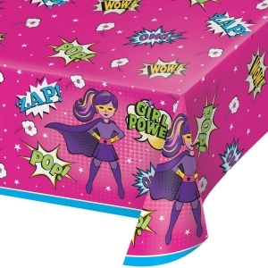 Pack 6 Pink and White Girl Superhero Decorative Table Cover 102 - All