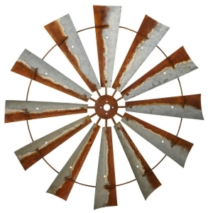 39 Rustic Galvanized Windmill Antique Style Decorative Round Wall Decor - All